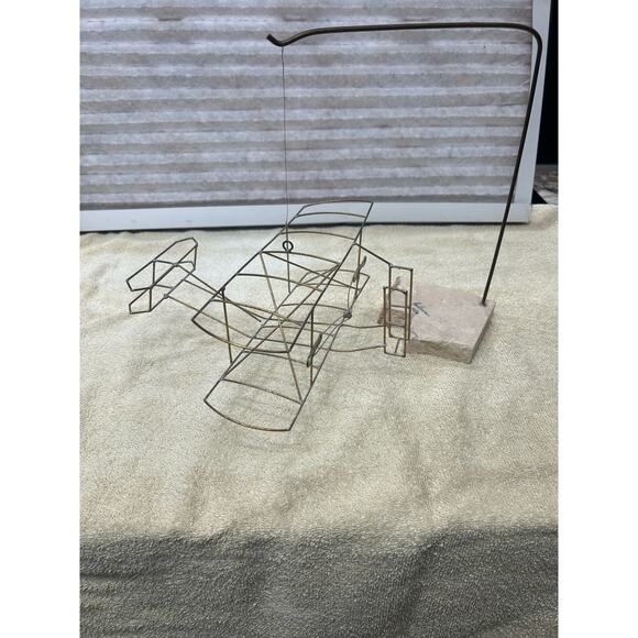 Vintage Airplane Wire Sculpture/model/brutalist/kinetic/desktop - Picture 1 of 4